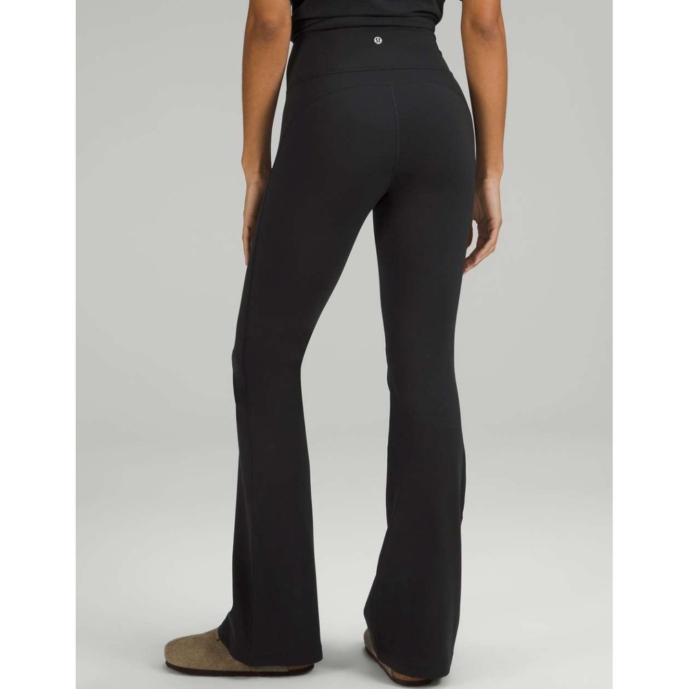 Lululemon Groove Super-High-Rise Flared Pant Nulu Womens 2 Black‎ Athleisure EUC